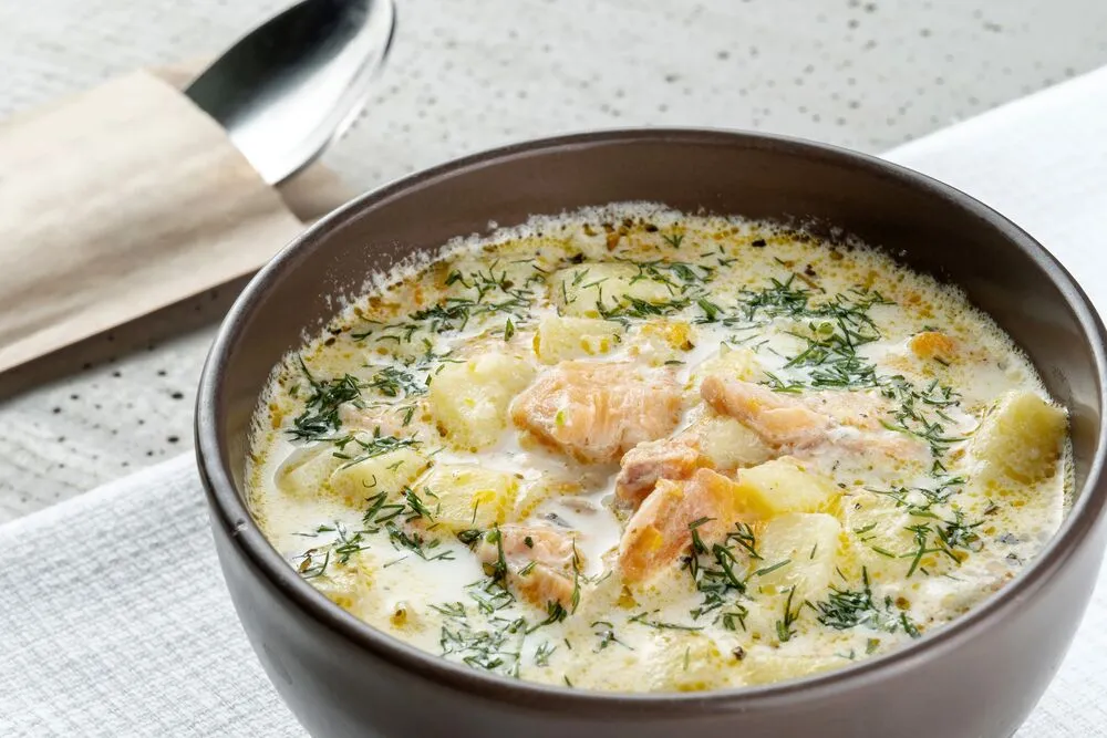 Рыба с картофелем и сливками