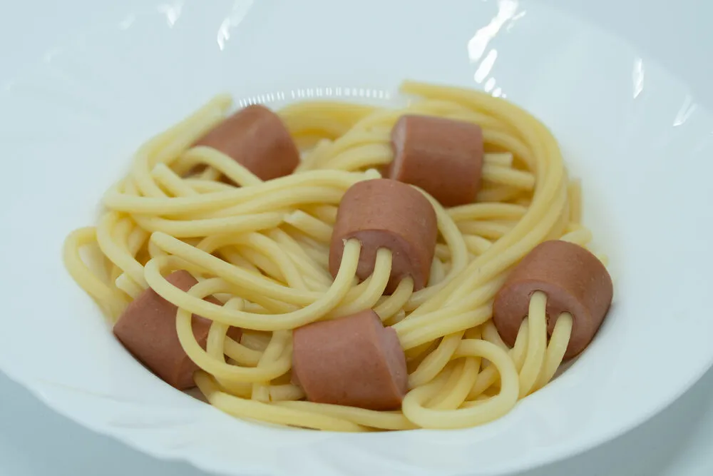 Спагетти с сосисками